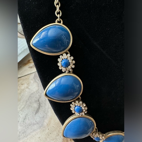 J Crew - Statement Tear Drop Necklace with Rhinestone Accents - Picture 2 of 6